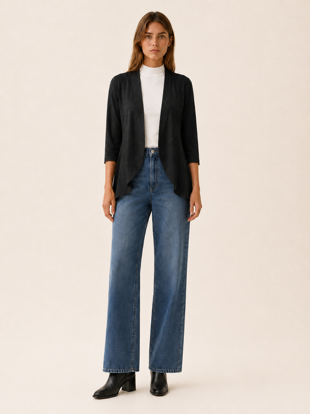 Eira | Delicate Pointelle Knit Open Front Cardigan for Women