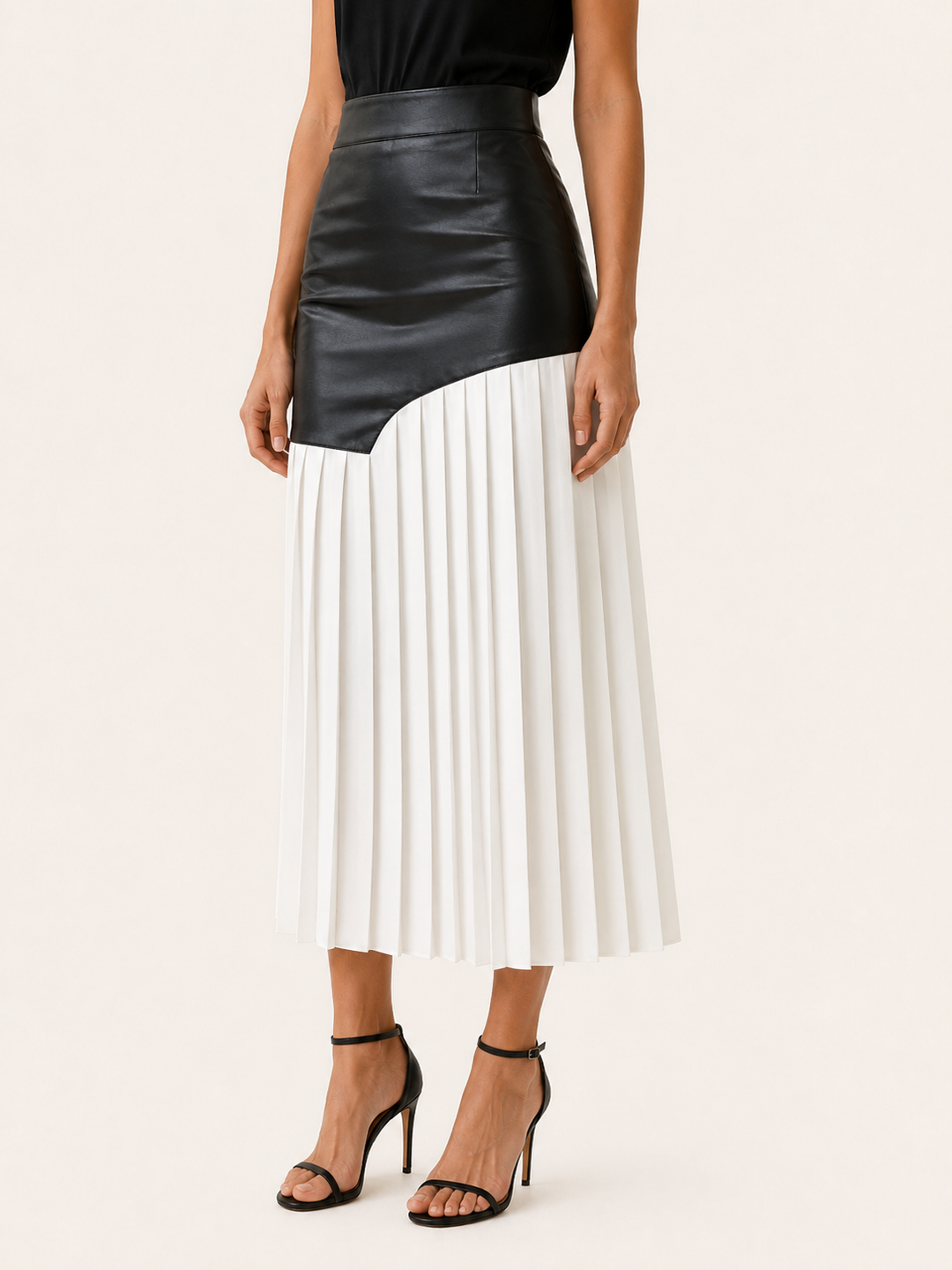 Seraphina | Angled Asymmetric Pleated Midi Skirt for Women