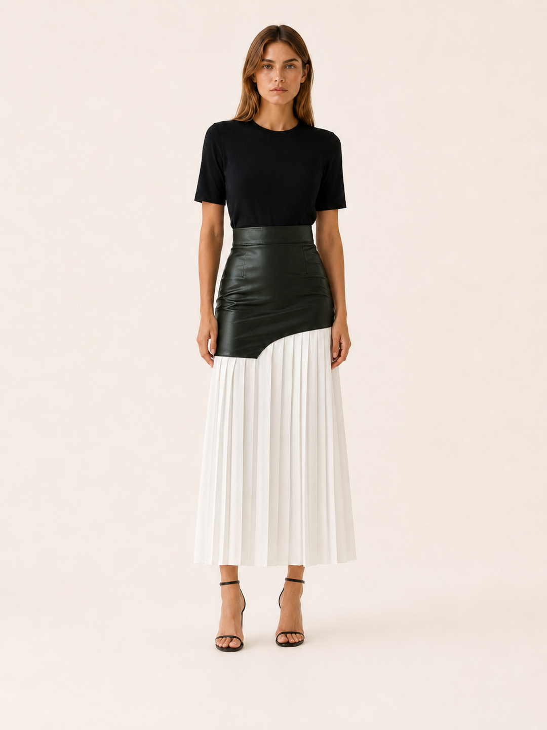 Seraphina | Angled Asymmetric Pleated Midi Skirt for Women