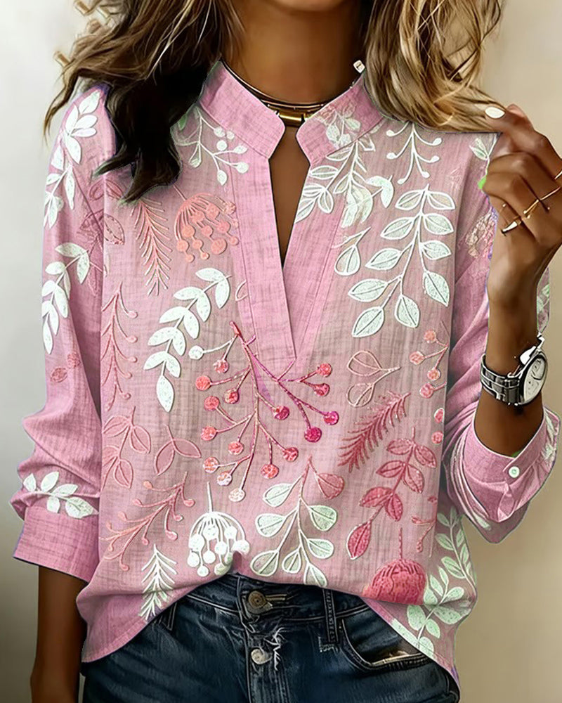 Matilda Rose | Cushioned Soft Touch Floral Blouse for Women