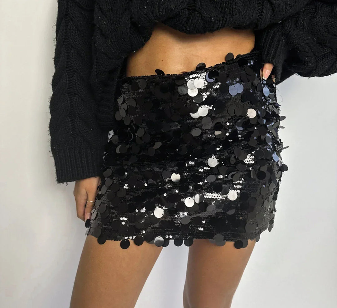 Lavinia | Dazzling Fitted Sequin Mini Skirt for Women