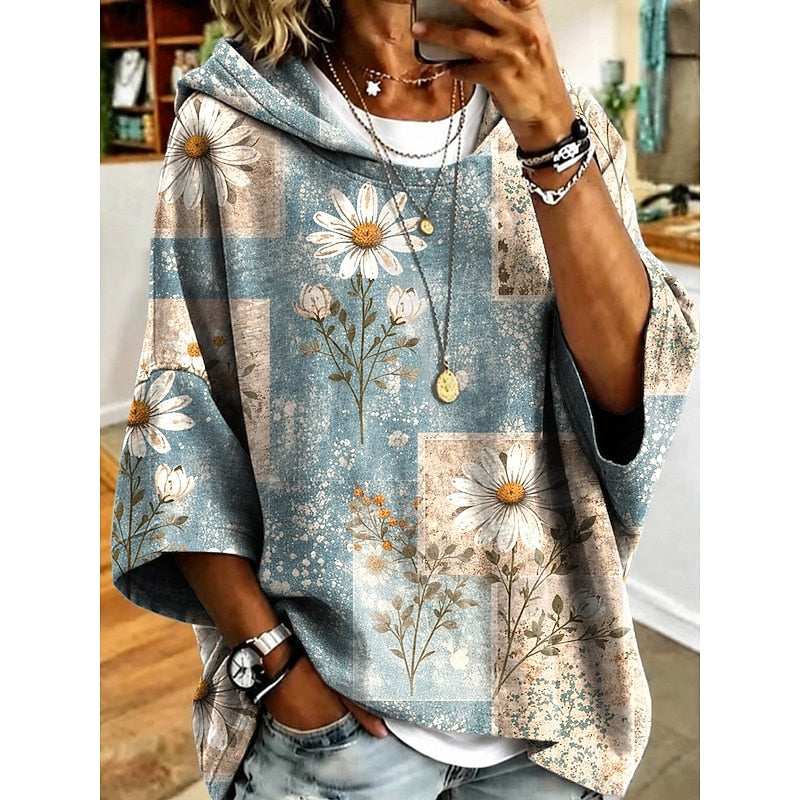 Victoria | Balmy Floral Pullover Hoodie for Women