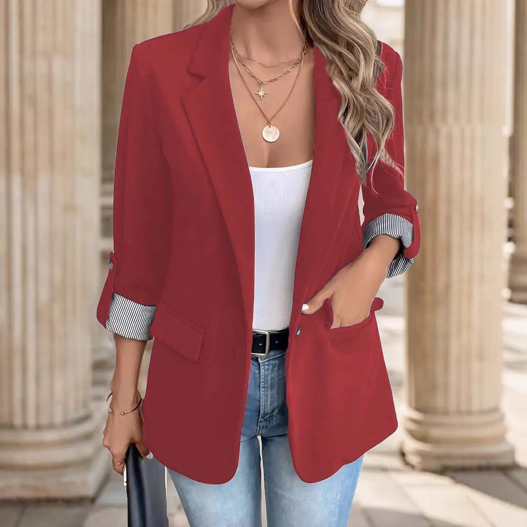 Capucine | Deft Open Front Notch Lapel Blazer for Women