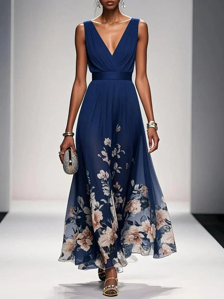 Manon | Ethereal Floral Chiffon Wedding Guest Maxi Dress for Women