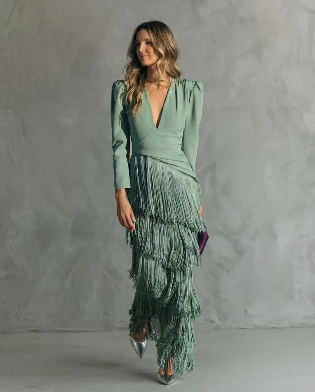 Lena | Fringed Fringe Midi Dress for Women
