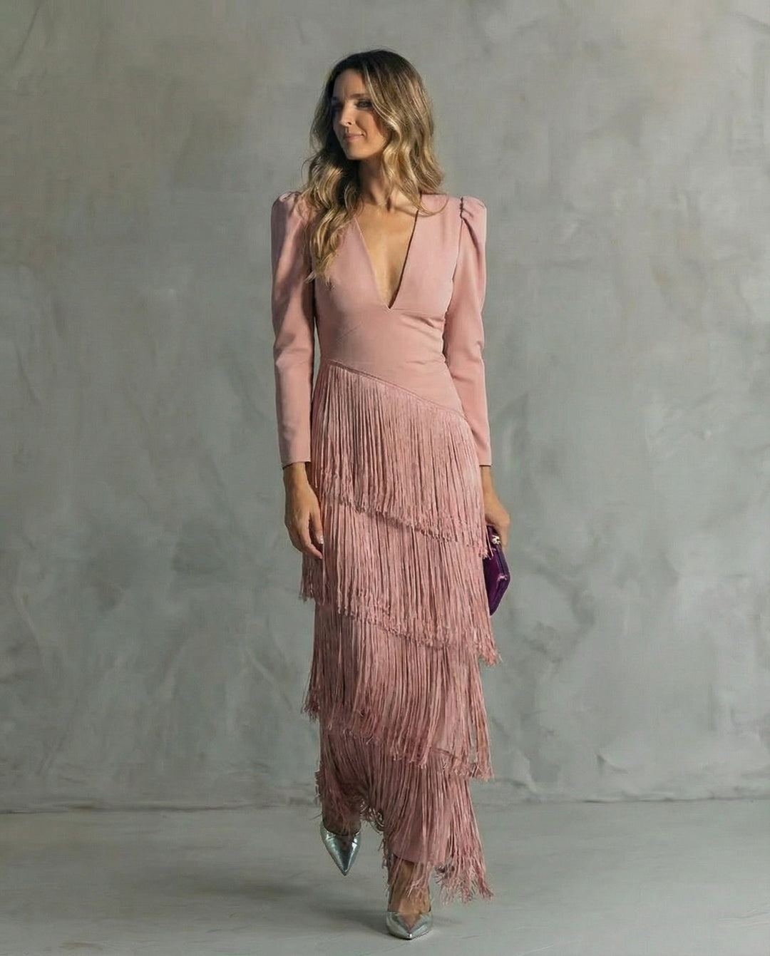 Lena | Fringed Fringe Midi Dress for Women