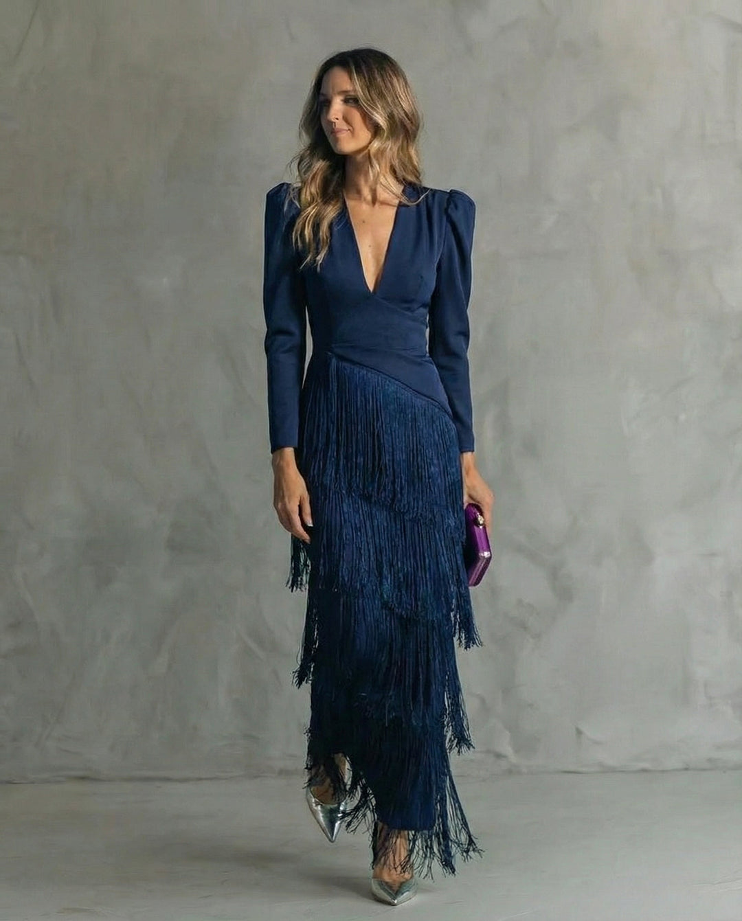 Lena | Fringed Fringe Midi Dress for Women