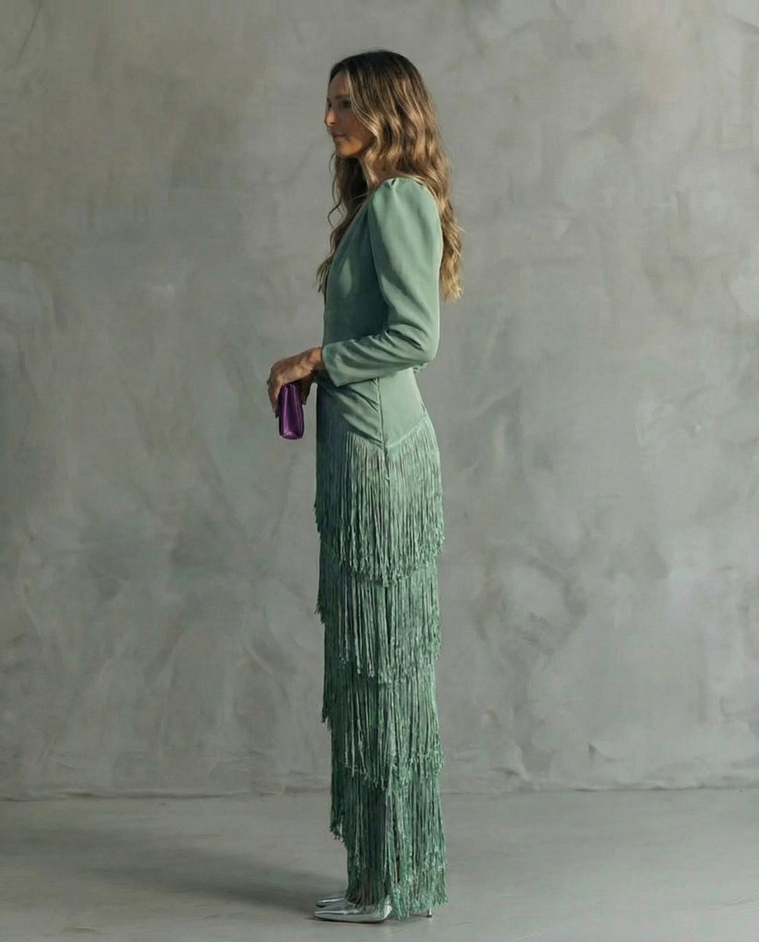 Lena | Fringed Fringe Midi Dress for Women