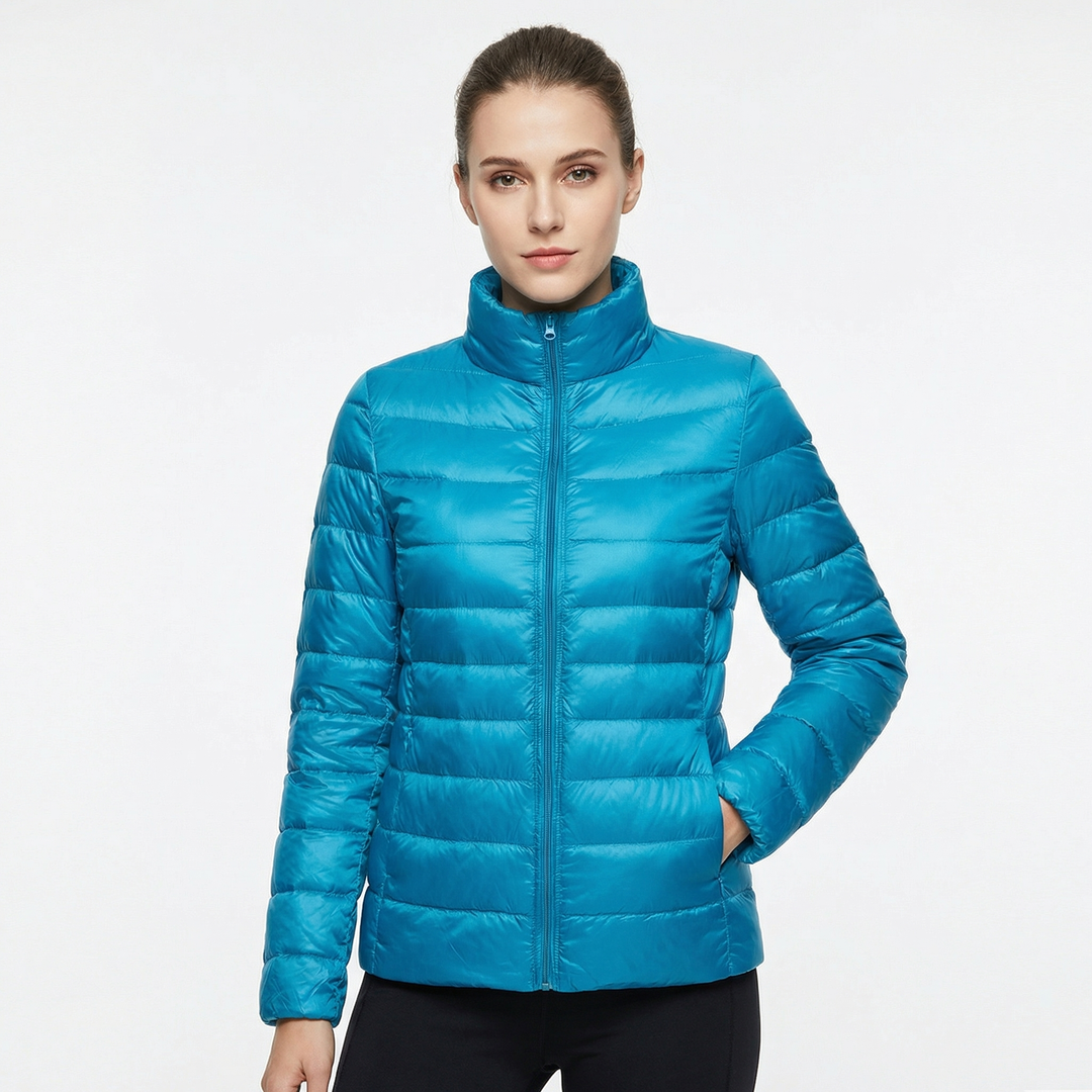 Fantine | Banded Stand Collar Puffer Jacket for Women