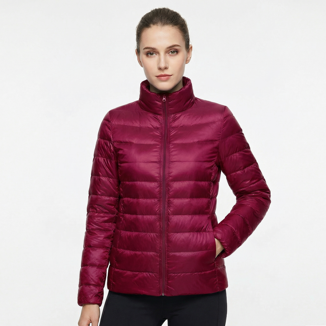 Fantine | Banded Stand Collar Puffer Jacket for Women