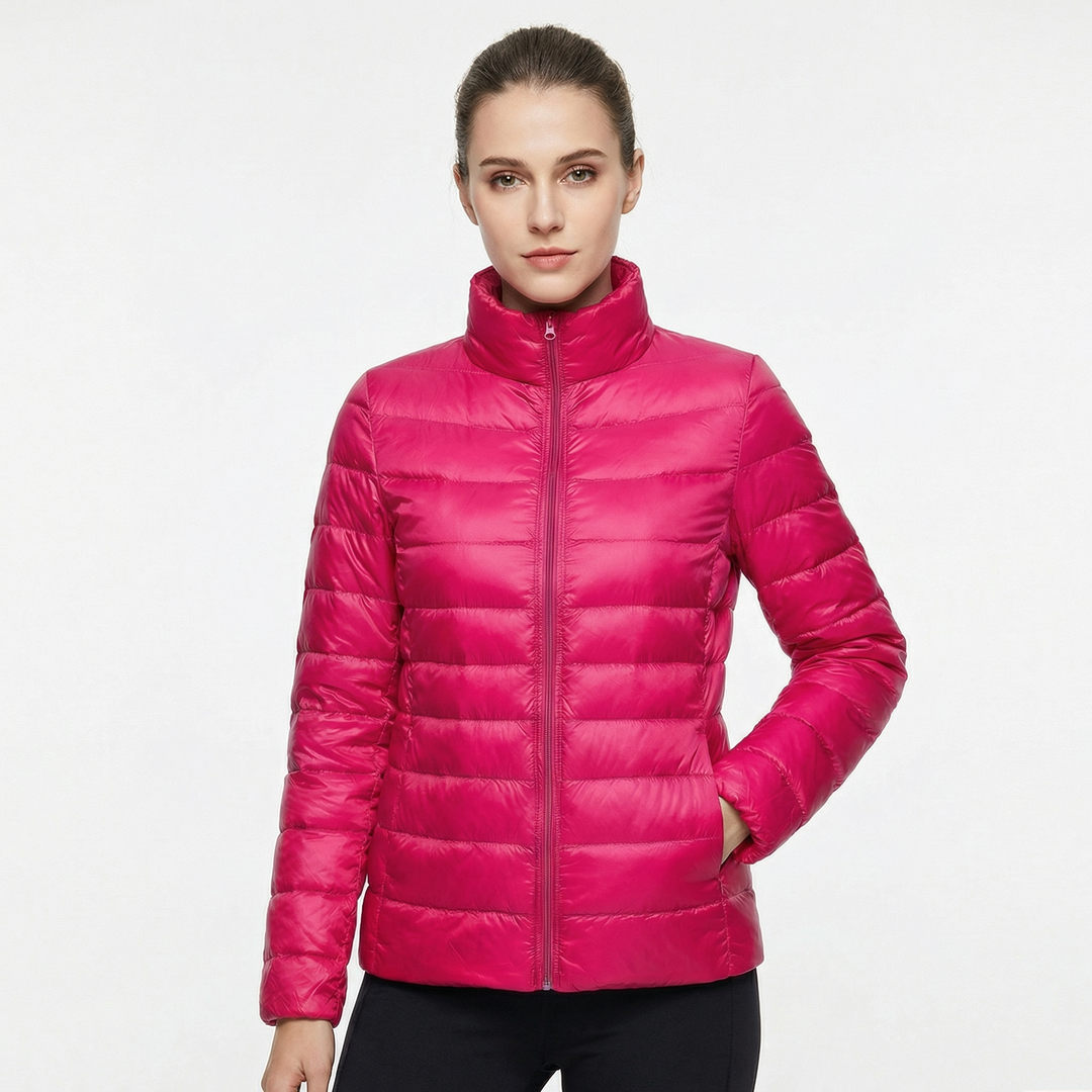 Fantine | Banded Stand Collar Puffer Jacket for Women