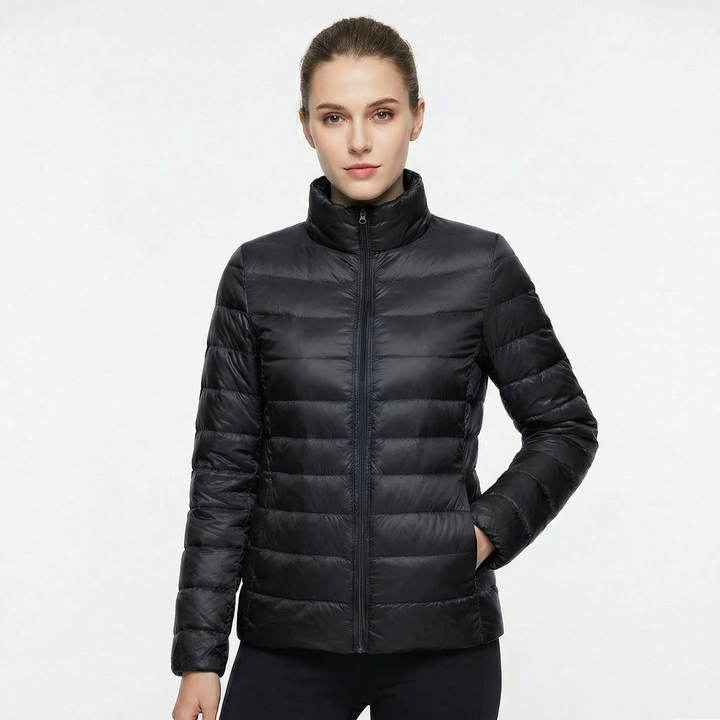 Fantine | Banded Stand Collar Puffer Jacket for Women