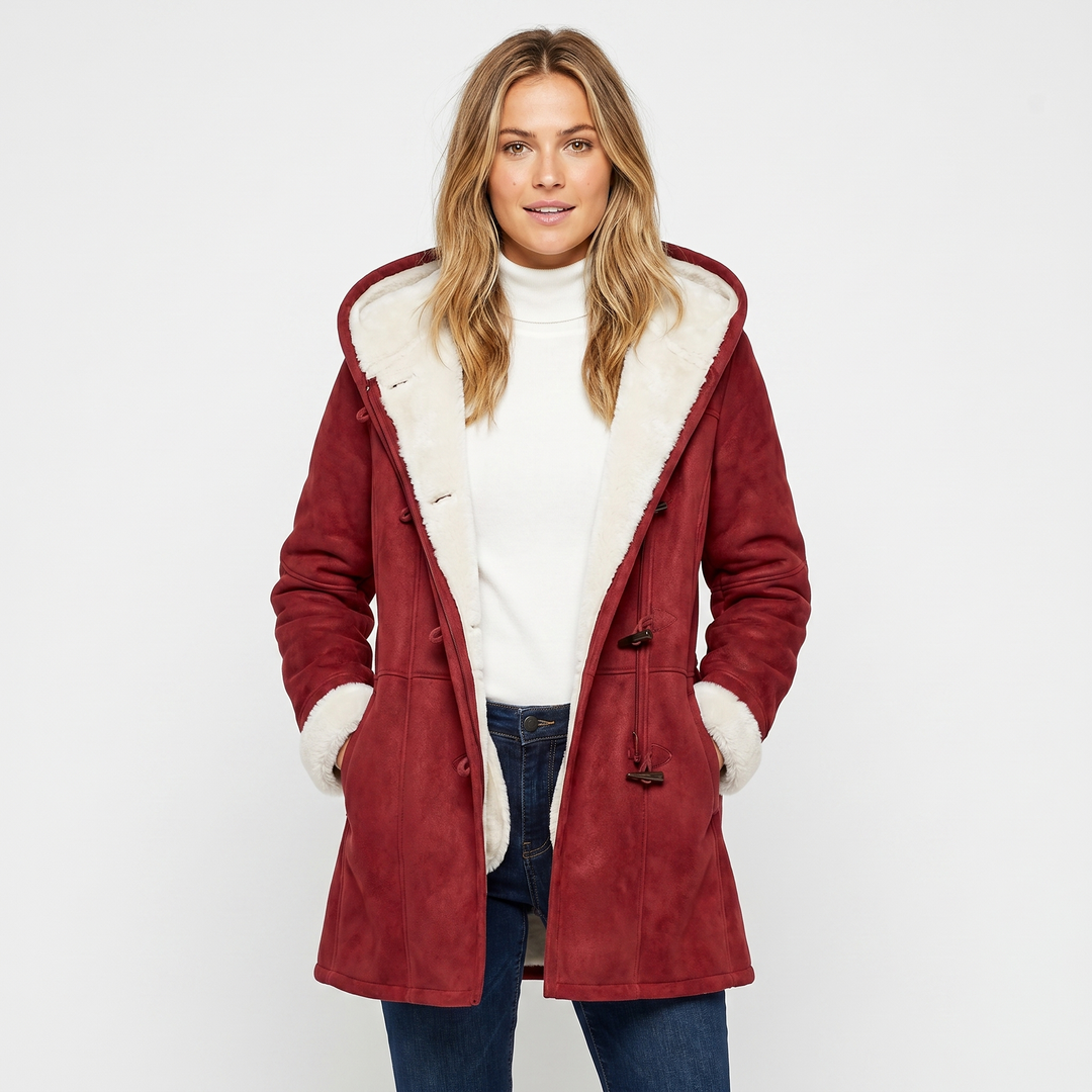 Colombine | Shorn Faux Shearling Duffle Coat for Women