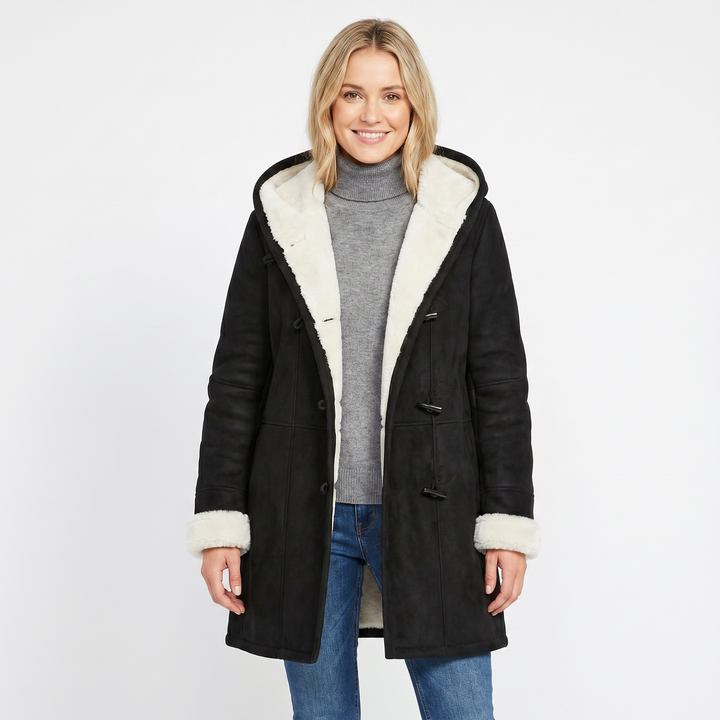 Colombine | Shorn Faux Shearling Duffle Coat for Women