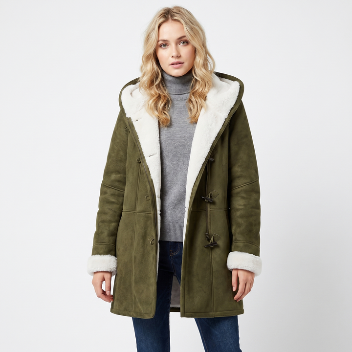 Colombine | Shorn Faux Shearling Duffle Coat for Women