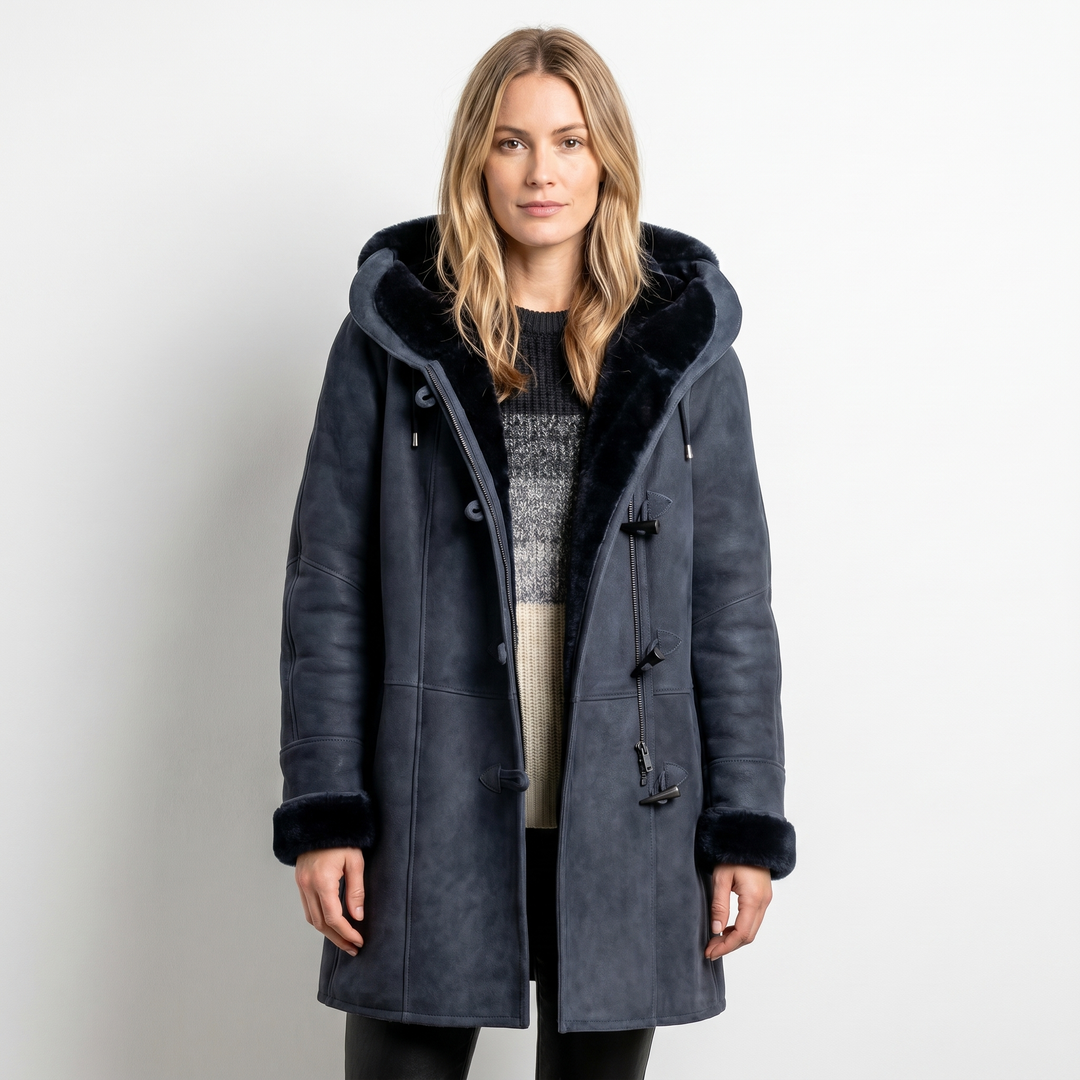 Colombine | Shorn Faux Shearling Duffle Coat for Women