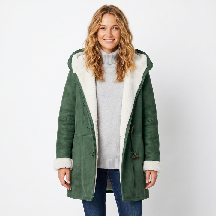 Colombine | Shorn Faux Shearling Duffle Coat for Women