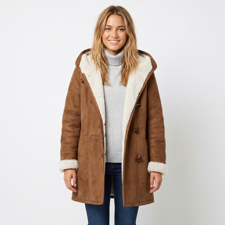Colombine | Shorn Faux Shearling Duffle Coat for Women
