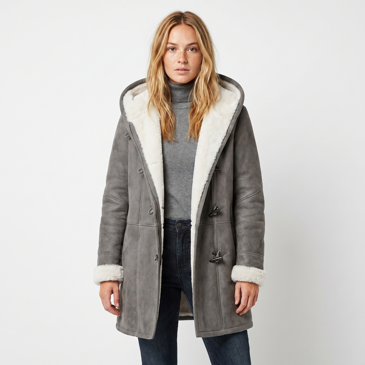Colombine | Shorn Faux Shearling Duffle Coat for Women