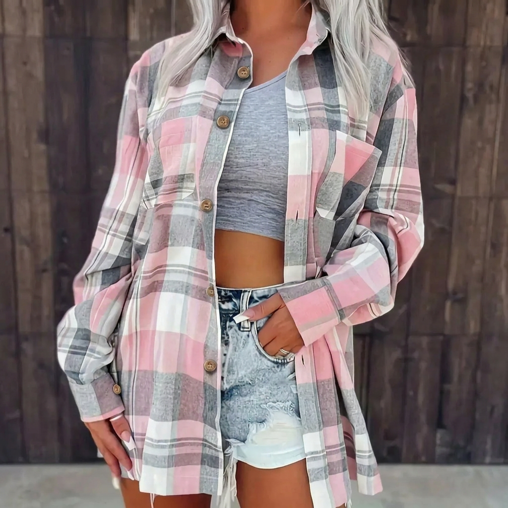 Mariette | Brimming Plaid Flannel Shirt for Women