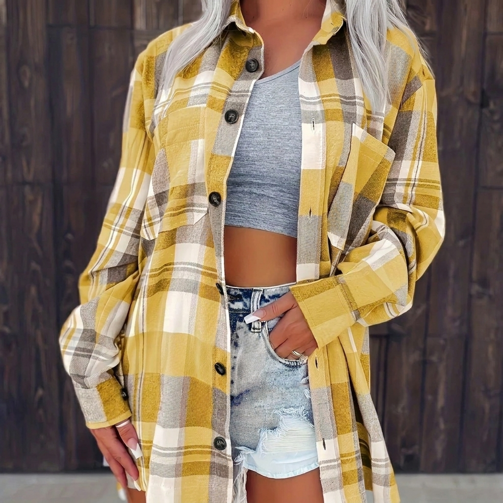 Mariette | Brimming Plaid Flannel Shirt for Women