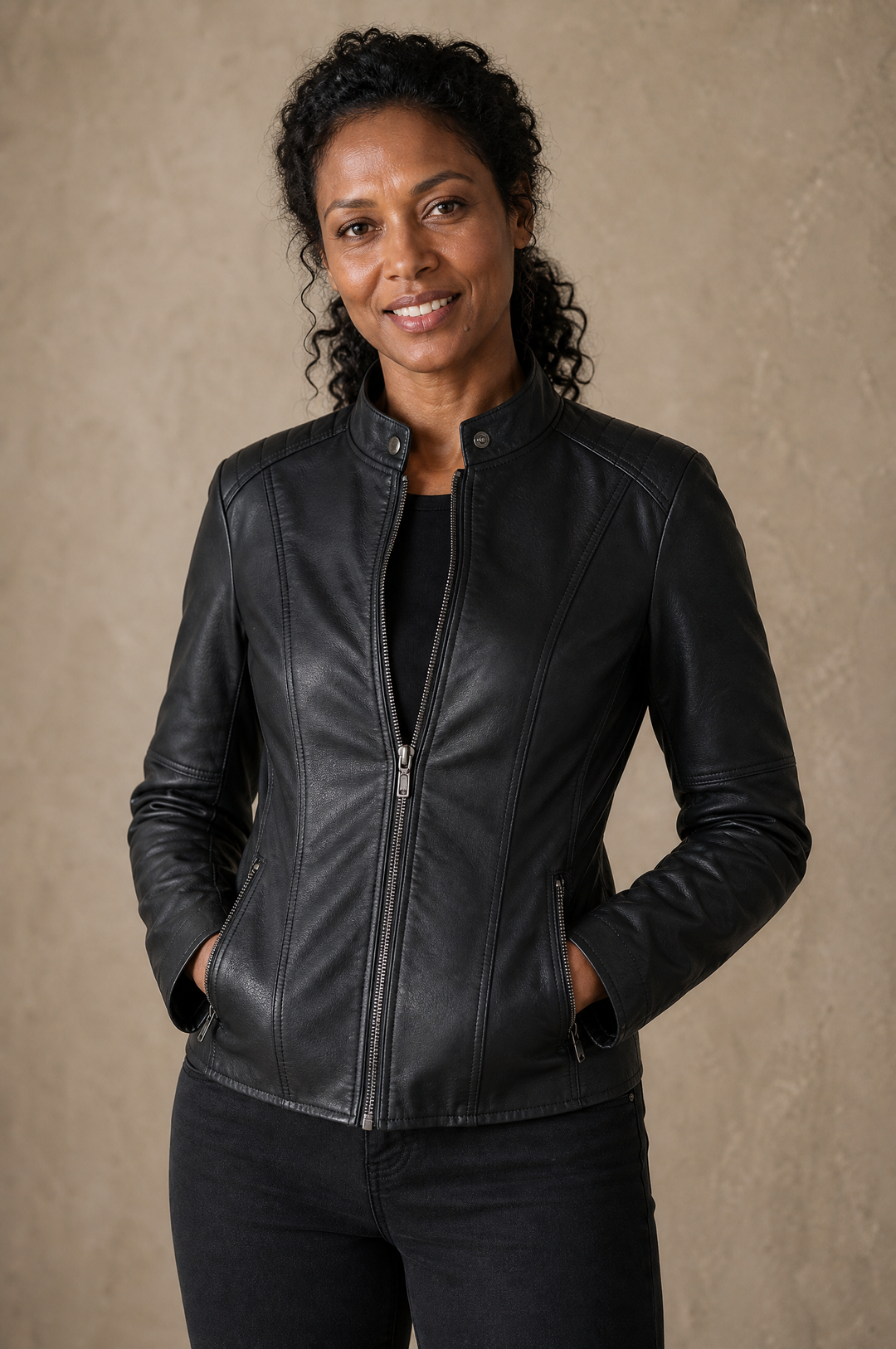 Genevieve | Timeless Black Faux Leather Jacket