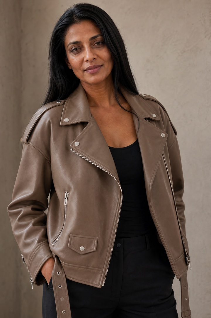 Margot | Relaxed Oversized Faux Leather Jacket