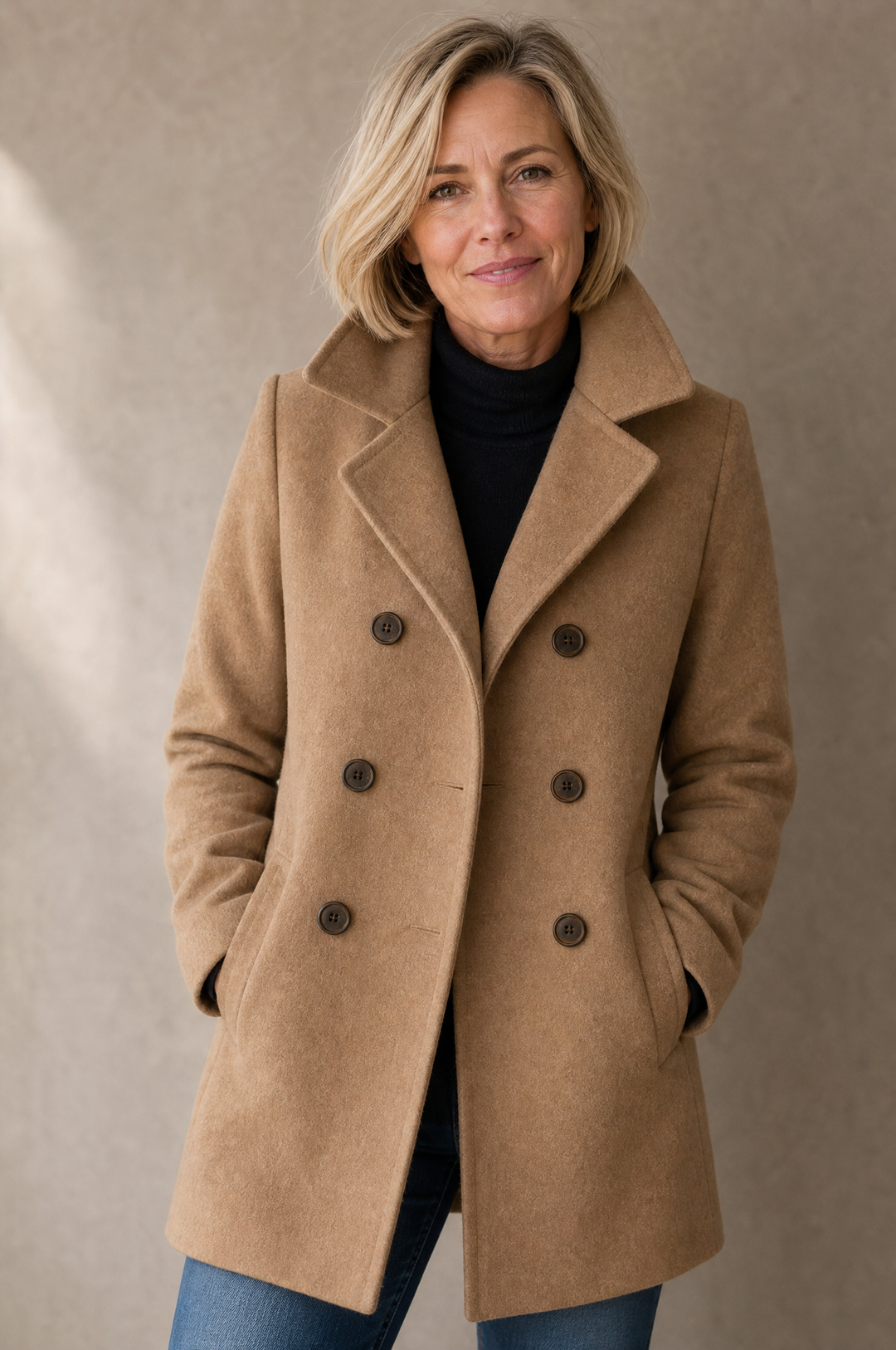 Harriet | Polished Double-Breasted Pea Coat for Women