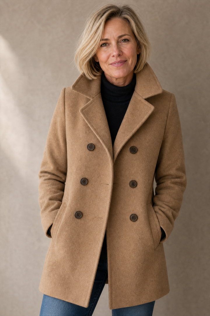 Harriet | Polished Double-Breasted Pea Coat for Women