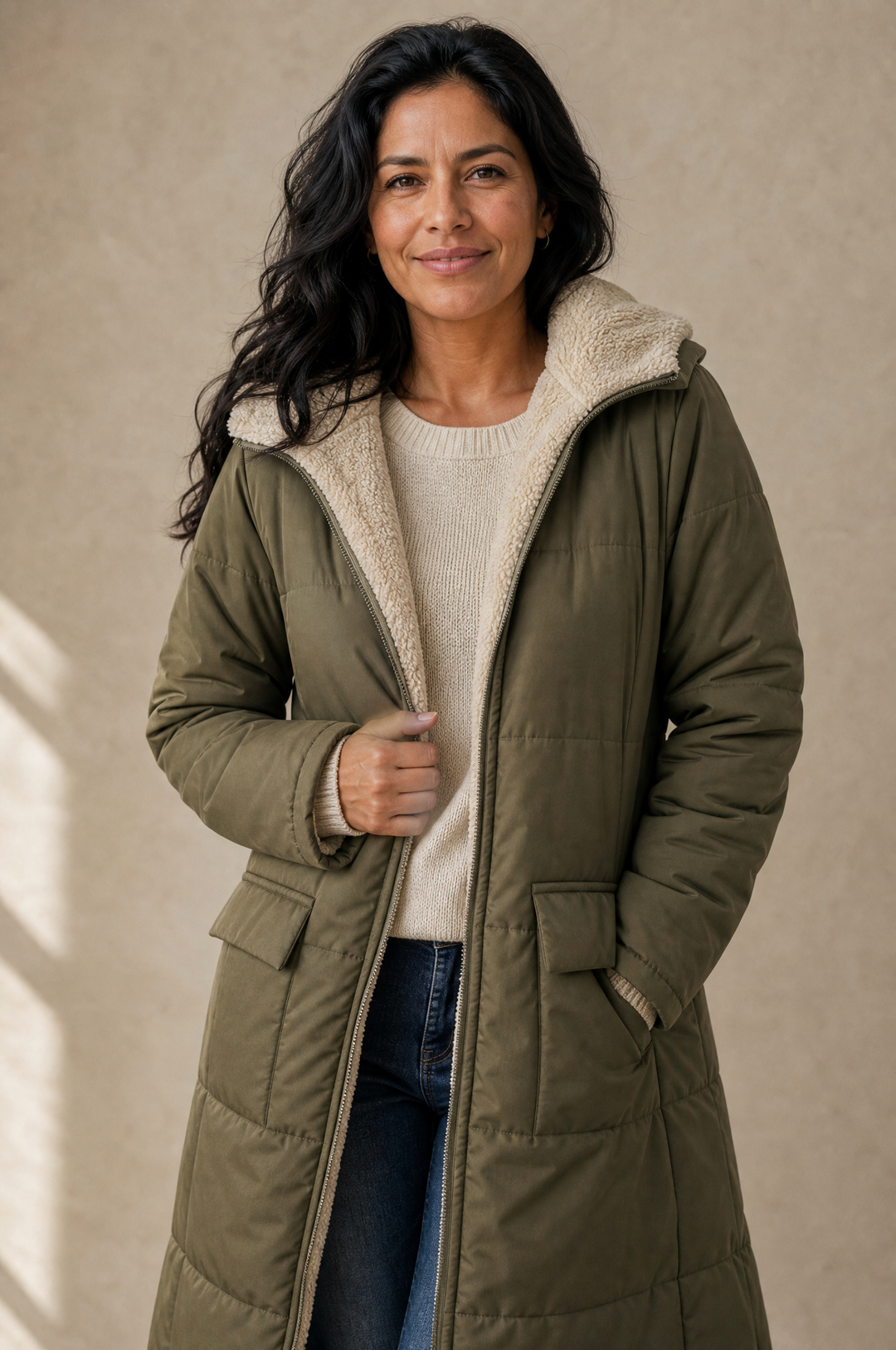 Matilda | Sturdy Sherpa-Lined Long Puffer Coat for Women
