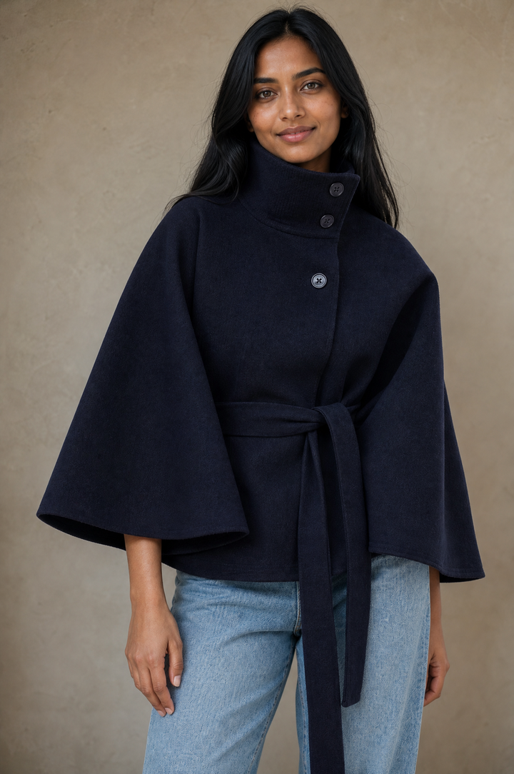 Vera | Statement Wool Blend Cape Coat for Women