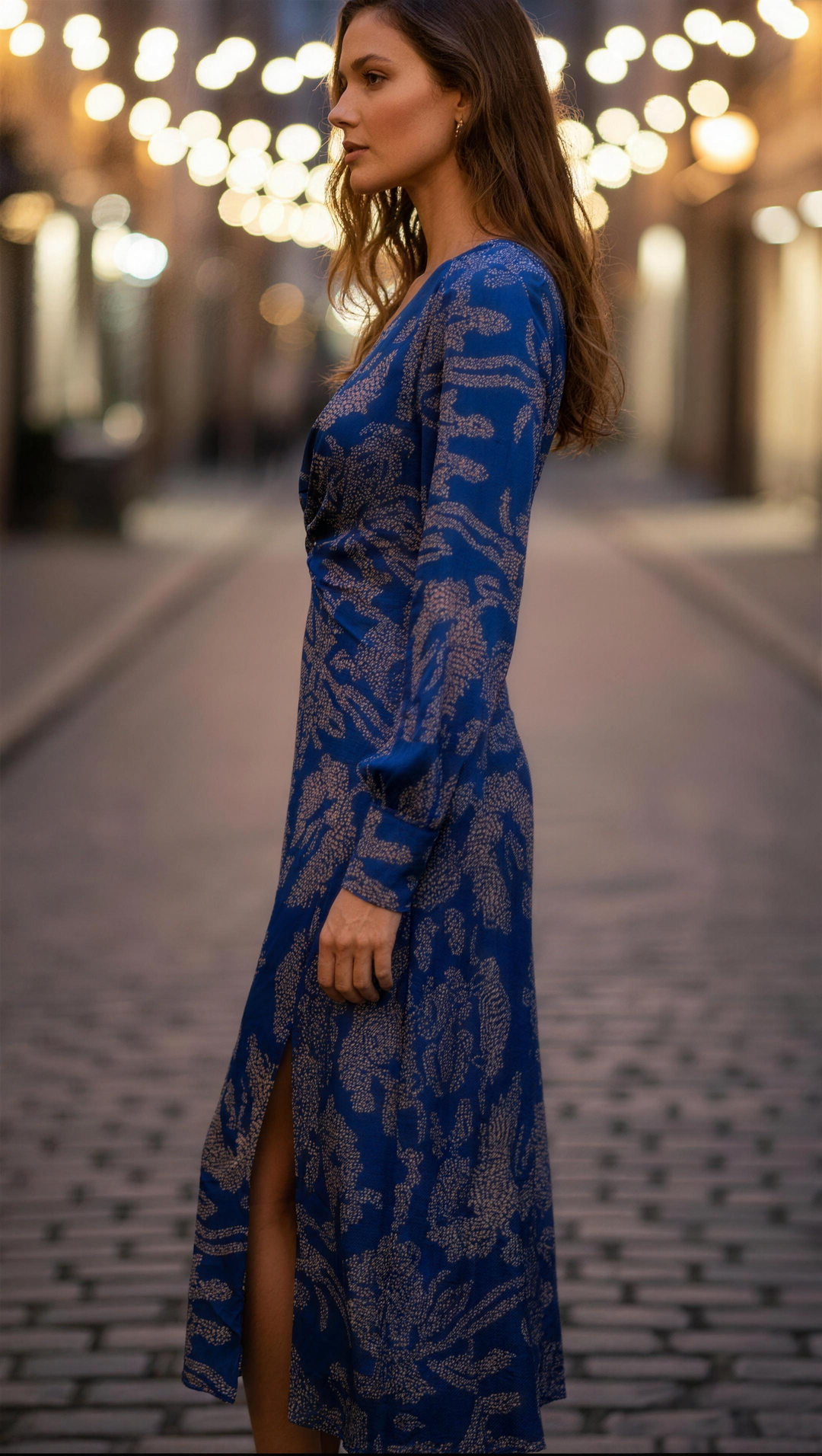 Salome printed wrap midi dress