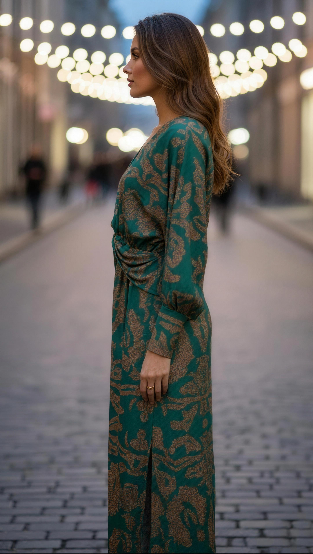Salome printed wrap midi dress
