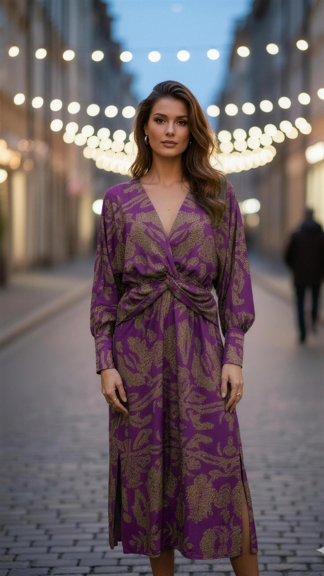 Salome printed wrap midi dress