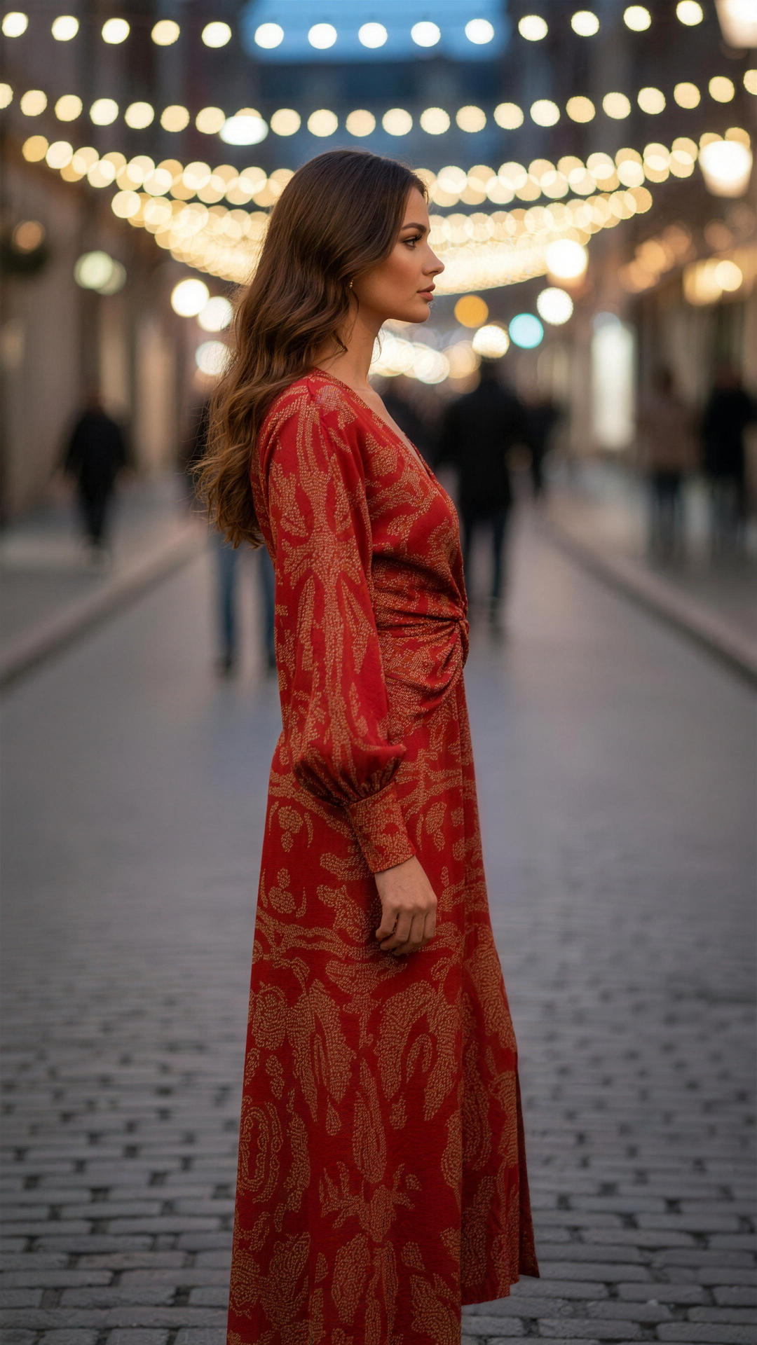 Salome printed wrap midi dress