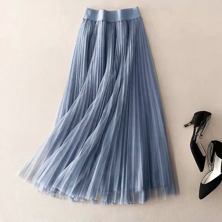 Gossamer High Waist Pleated Midi Skirt