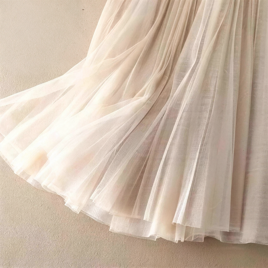 Gossamer High Waist Pleated Midi Skirt