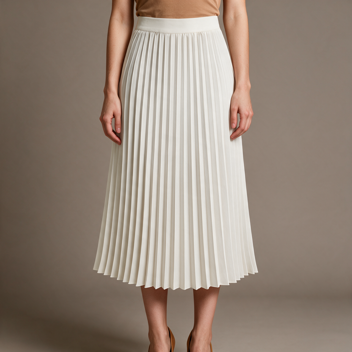 Flowing High Waist Pleated Midi Skirt