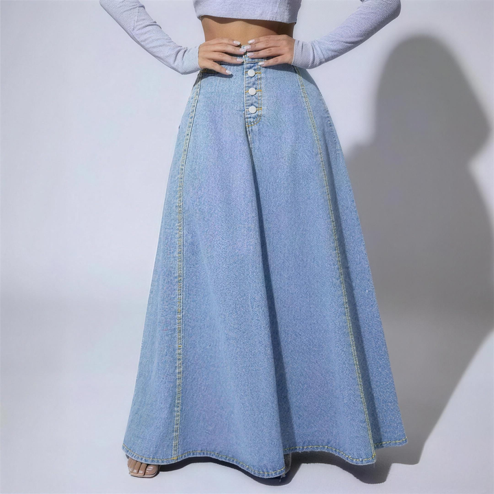 Cinched Denim A Line Skirt for Women