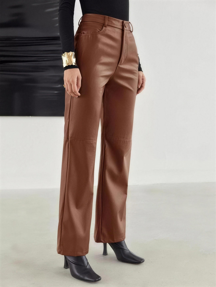 Silky Faux Leather Pants