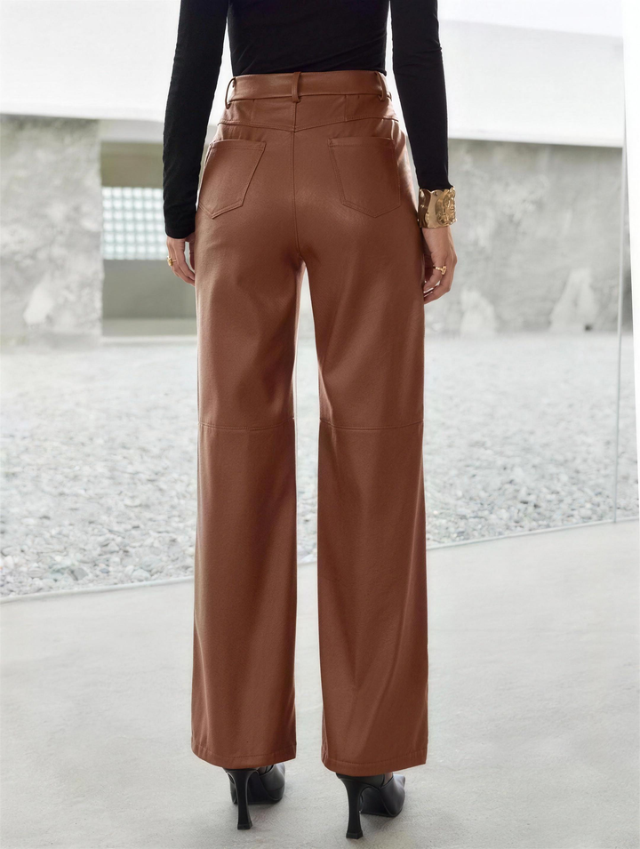 Silky Faux Leather Pants