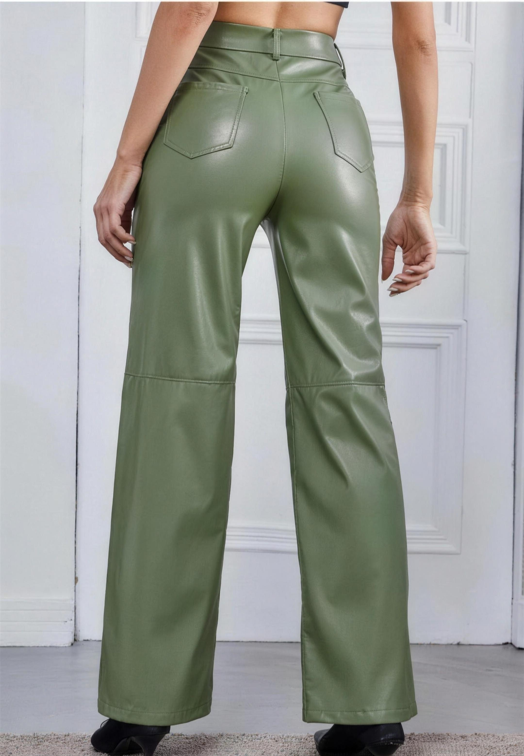 Silky Faux Leather Pants