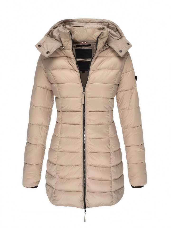 Pascaline | Enfolded Longline Hooded Puffer Coat for Women