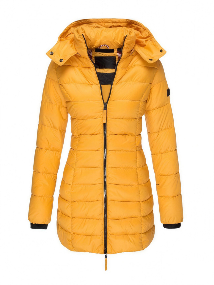 Pascaline | Enfolded Longline Hooded Puffer Coat for Women