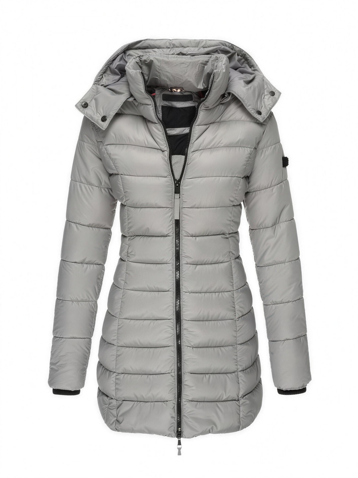 Pascaline | Enfolded Longline Hooded Puffer Coat for Women