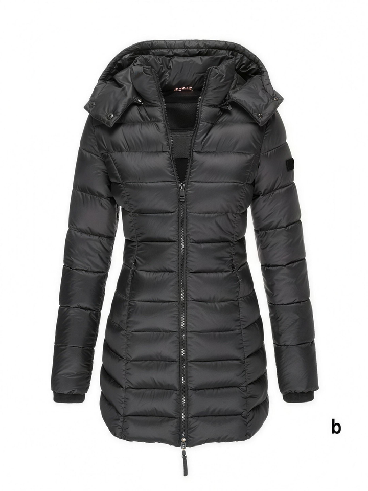 Pascaline | Enfolded Longline Hooded Puffer Coat for Women