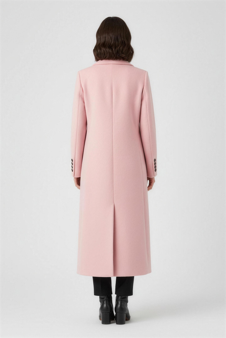 Domitille | Mantled Double Breasted Longline Winter Coat for Women