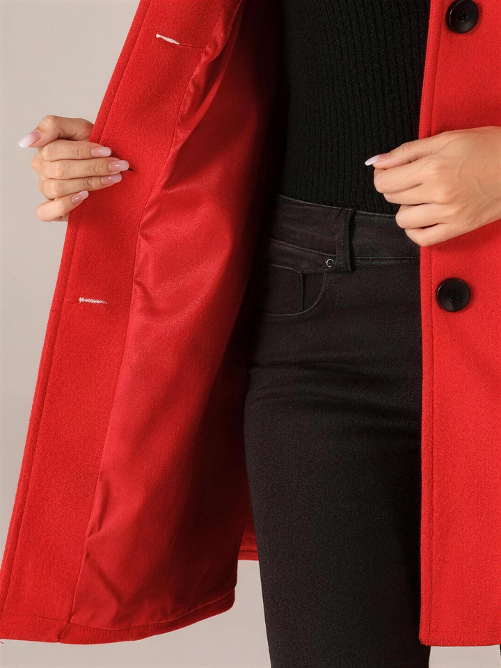 Leontine | Marled Button Front Wool Pea Coat for Women