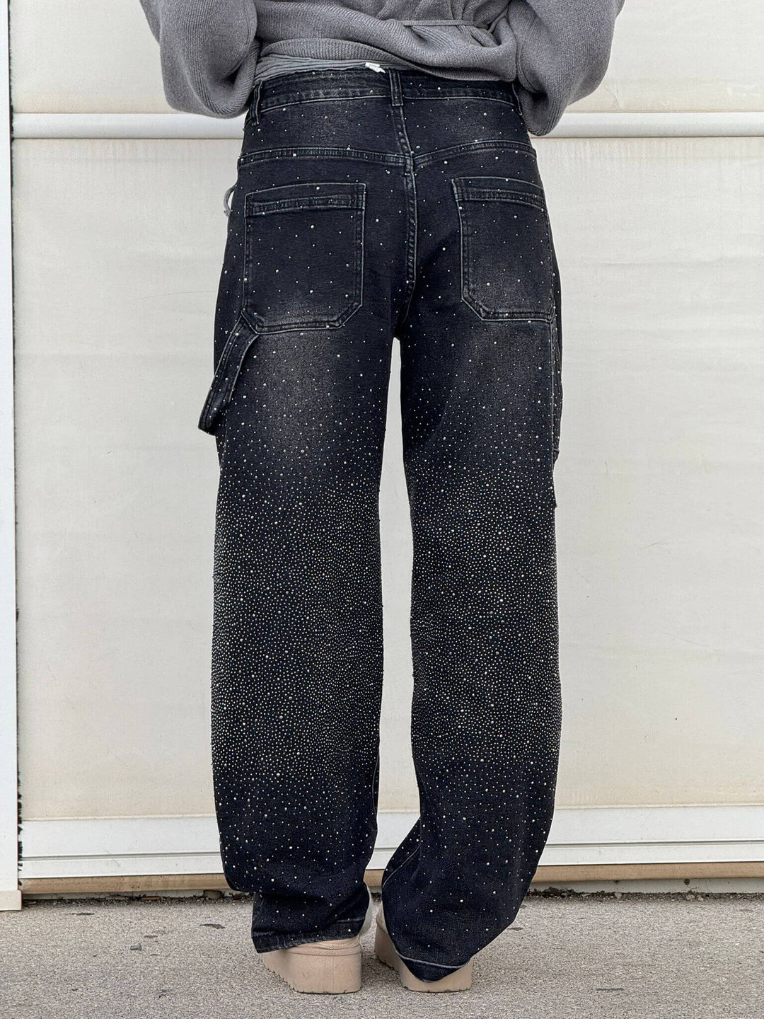 Perrine | Glinting Wide Leg Cargo Jeans for Women