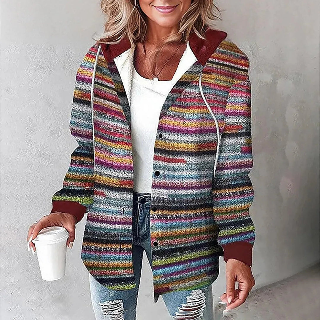 Zoe | Blanketed Checked Hooded Jacket Hoodie for Women